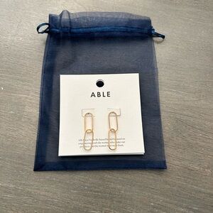 ABLE 14K Gold-Filled Double Rectangle Drop Earrings